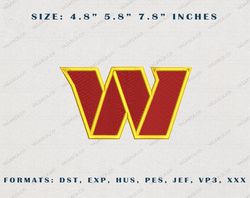 Washington Commanders Logo Embroidery Design,  Washington Commanders NFL Logo Sport Embroidery Design, Famous Football
