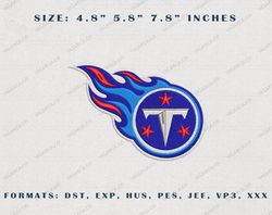 Tennessee Titans Logo Embroidery Design, Tennessee Titans NFL Logo Sport Embroidery Design, Famous Football