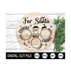 For Santa Cookies And Milk SVG, Christmas Svg, Santa Tray Svg, Santa Cookie Plate, Santa Cookies Svg, Doodle Tray Svg, S