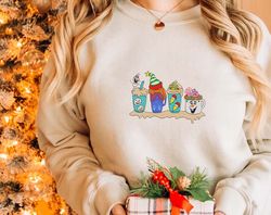 Christmas Coffee Latte Embroidery, Christmas Coffee Embroidery, Christmas Embroidery Designs, Iced Warm Winter, Hand Drawn