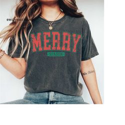 Merry Season Shirt, Retro Christmas Shirt, Vintage Christmas Tee, Comfort Colors Christmas Shirt, Holiday Shirts Women,