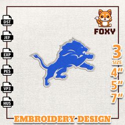 NFL Detroit Lions, NFL Logo Embroidery Design, NFL Team Embroidery Design, NFL Embroidery Design, Instant Download
