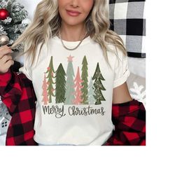 Christmas Trees Shirt, Merry Christmas Shirt, Christmas Shirts Women, Cute Christmas Shirt, Holiday Shirts, Christmas Gi