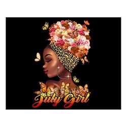 July Birthday Black Girl Digital File, Black Woman Png Sublimation Download, Afro Woman Clipart Png Design, Birthday Bla