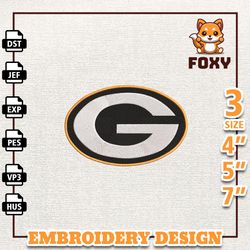 NFL Green Bay Packers, NFL Logo Embroidery Design, NFL Team Embroidery Design, NFL Embroidery Design, Instant Download