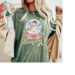 Tis The Season Holiday Shirt, Christmas Shirts Women, Comfort Colors, Cute Snowglobe Shirt, Xmas Tshirt, Retro Christmas