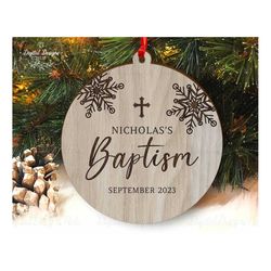 Personalized Baptism Ornament 2023, Christmas 2023 Religious Ornament, Baptism Gifts From Godmother, Baptism Gifts From