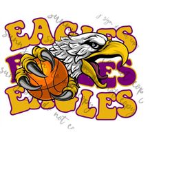 Eagles Football PNG instant download purple and gold