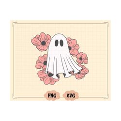 Floral Ghost Halloween Png, Little Ghost Png, Cute Spooky Png, Stay Spooky Pocket Png, Funny Ghost Png, Halloween Png, F