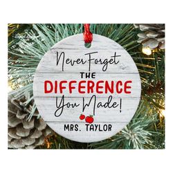 Teacher Thank You Gifts, Thank You Ornament, Teacher Christmas Ornament, Personalized Teacher Christmas Ornament, Best T