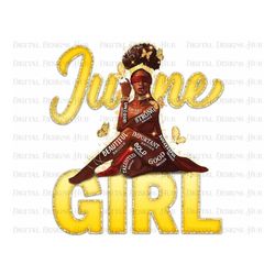 June Girl Png Digital Download, Black Girl Shirt Sublimation Download, Strong Woman Png Digital Prints, Queen PNG Downlo
