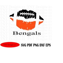 Football lips Bengals, Bengals svg, football svg, football png, Cincinnati svg, football cut file, Bengals png, Bengals