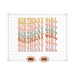 Floral Birthday Girl PNG SVG Retro Sublimation, Groovy Birthday Princess, Happy Birthday Party Shirt Design, Cute Girls