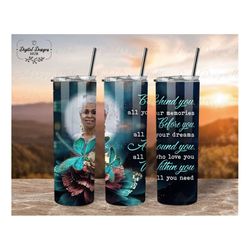 Memorial Tumbler Wrap PNG Loss Of Mother, Dragonfly Personalized Tumbler Template PNG Design -Mary Sublimation