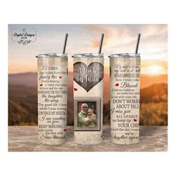 Loss Of Father Memorial Photo Tumbler PNG, Glitter Tumbler Png For Sublimation, A Limb Has Fallen For 20 oz Skinny Tumbl