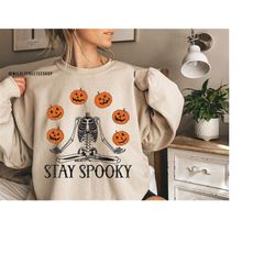 Funny Skeleton Pumpkin Head Halloween Sweatshirt, Halloween Shirt, Pumpkin Sweatshirt, Skeleton Shirt, Fall Shirt, Jack