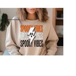Spooky Vibes Halloween Sweatshirt, Womens Halloween Sweatshirt, Ghost Sweatshirt, Funny Halloween Shirts, Halloween Crew