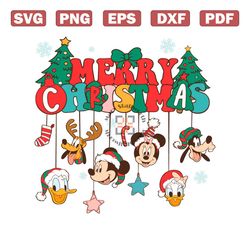 Merry Christmas Mouse Ornaments SVG Cutting Digital File