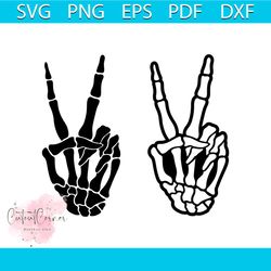 Skeleton Peace Sign SVG, Skeleton Peace Hand Svg, Skeleton Peace Svg, Skeleton Peace Sign Cut Files, Cricut, Silhouette,