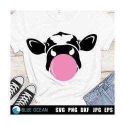 Cow with bubble gum SVG, Cow SVG, Funny Cow SVG, Files for cricut