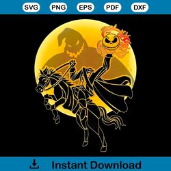 Headless Horseman Jack Skellington Moon PNG Download