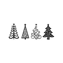 Swirly Christmas Tree SVG, Christmas Tree svg, Swirly Chirstmas Tree Svg Bundle, Christmas SVG, Mandala Christmas Svg, X