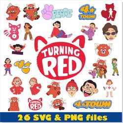 Turning Red SVG Cat Turning Red PNG, Turning Red Vector Disney svg Turning Red Clipart, Turning Red Logo PNG Vector SVG