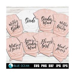 Bride Bundle SVG, Bridal shirts SVG, Bachelorette bundle SVG, Bridesmaid cut files