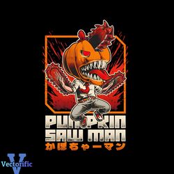 Retro Horror Pumpkin Saw Man PNG Sublimation Download