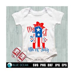 My 1st 4th of July SVG, Patriotic Girl SVG, My first 4th of July cut files, Baby Girl  SVG,