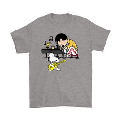 Queen Freddy Mercury By Piano Schroeder Woodstock Snoopy Shirts