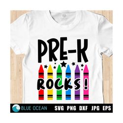 Pre-K rocks SVG, Pre-k SVG, First day of school SVG, Pre Kindergarten shirt, Back to school cut files