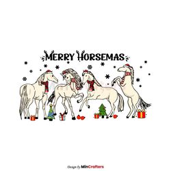 Merry Horsemas Funny Christmas Santa Hats SVG Digital File