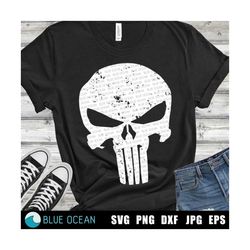 Punisher Skull SVG, Distress Skull SVG, Halloween SVG, Cricut svg