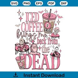 Iced Coffee Brings Me Back From The Dead SVG Cricut File