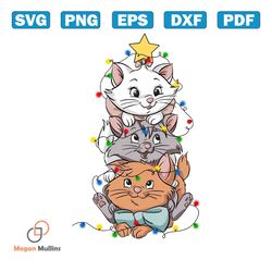 Disney Cute Marie Aristocats Christmas Lights PNG Download