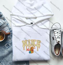 Nike Pooh Embroidered Unisex Shirt, Nike Winnie Anime T Shirt, Swoosh Pooh Embroidered Hoodie , Nike Sweatshirt