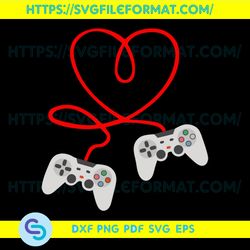 Video Gamer Valentines Day With Controllers Heart Svg, Valentine Svg, Game Svg, Gamer Svg, Gaming Svg, Game Controller