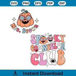 Retro Teacher Halloween Spooky Couselor Club SVG Download