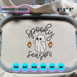 Hello Spooky Embroidery File, Spooky Halloween Craft Embroidery Design, Spooky Season Embroidery Design