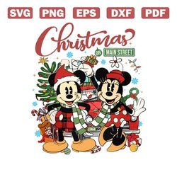 Vintage Mickey And Minnie Christmas On Main Street SVG