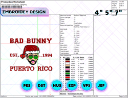 Christmas Bad Bunny Designs, Christmas Embroidery Designs, Merry Christmas Embroidery Designs, Christmas 2022 Embroidery Files