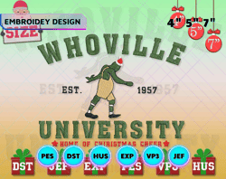 Christmas 2023 Embroidery Machine Design, Green Monster University 1957 Happy Christmas Embroidery Design, Christmas 2023 Embroidery Design For Shirt