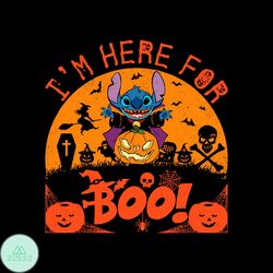 Im Here For The Boo Disney Stitch Pumpkin SVG Download