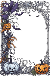 Drawn halloween ornamental frame border