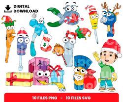 Bundle Layered Svg, Christmas, Christmas Handy Manny, Muppets Svg, Digital Download, Clipart, PNG, SVG, Cricut