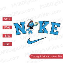 Nike Swoosh Meaghan smurfette cartoon character SVG for Cricut