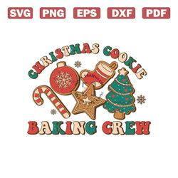 Groovy Christmas Cookie Baking Crew SVG Digital Cricut File