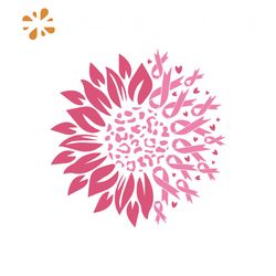 Sunflower SVG, Breast Cancer SVG, Cancer Awareness SVG, Pink Ribbon Svg, Shirt, Png, Svg Files For Cricut, Sublimation D