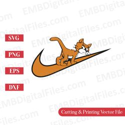 Nike Swoosh Smurfs Azrael cartoon character SVG for Cricut